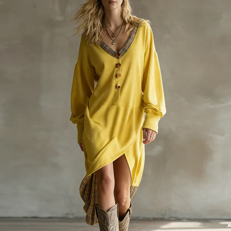Marigold Asymmetrical Maxi Dress