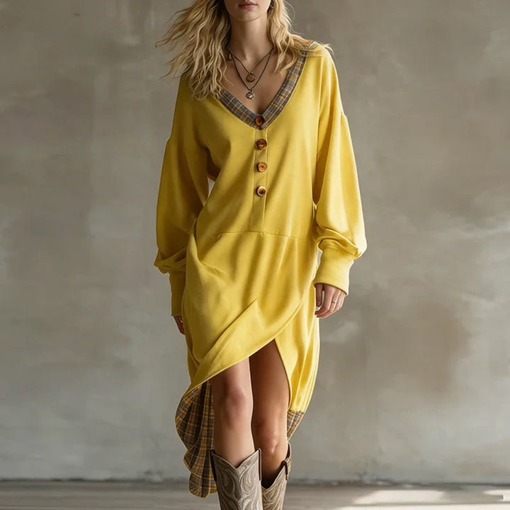 Marigold Asymmetrical Maxi Dress