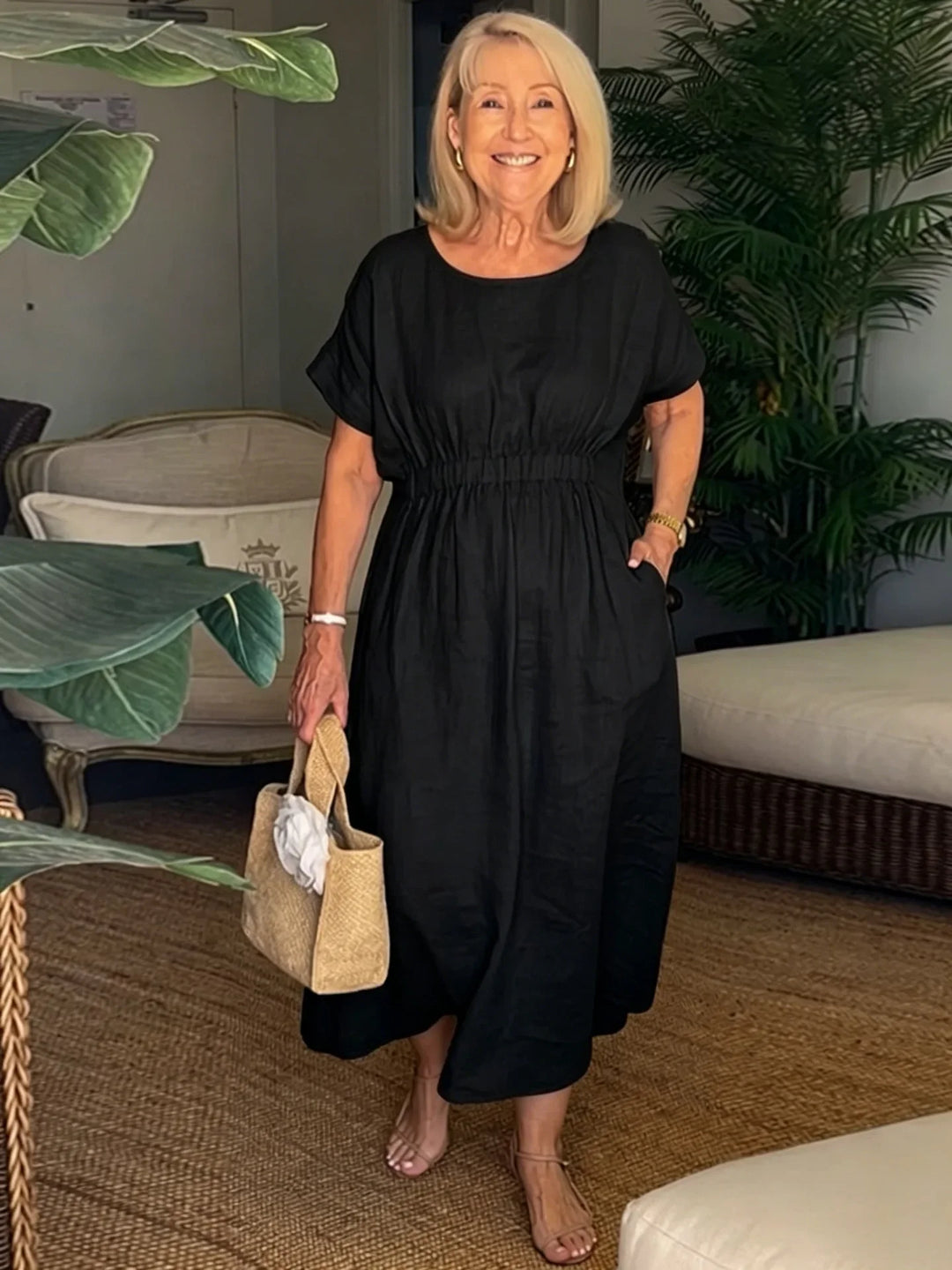 Xenia Casual Relaxed Midi Dress
