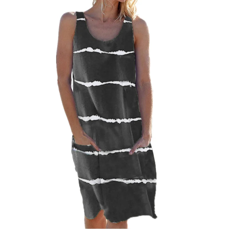 Amara Striped Tank Midi Dress