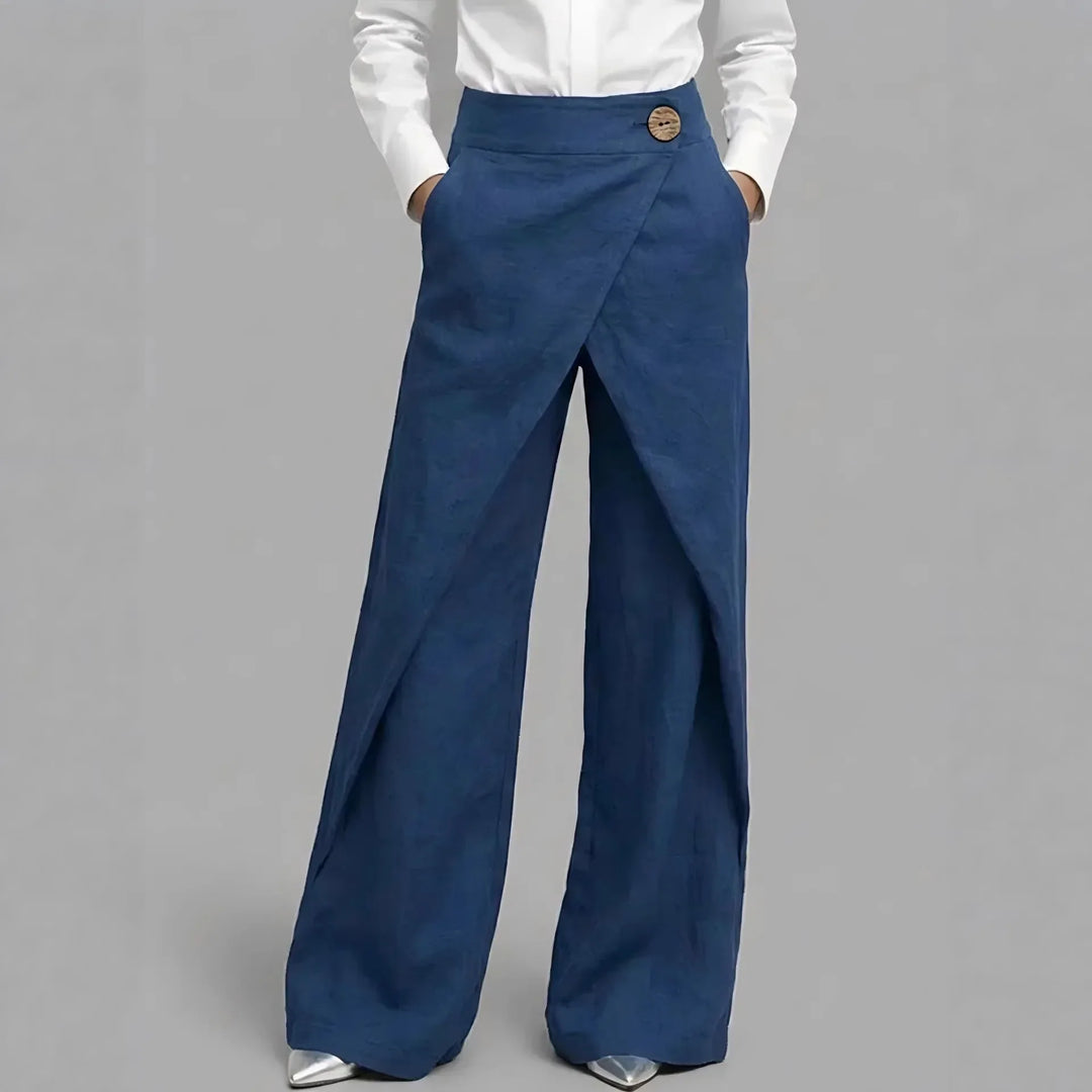 Abegail Wrap Linen Wide Leg Pants