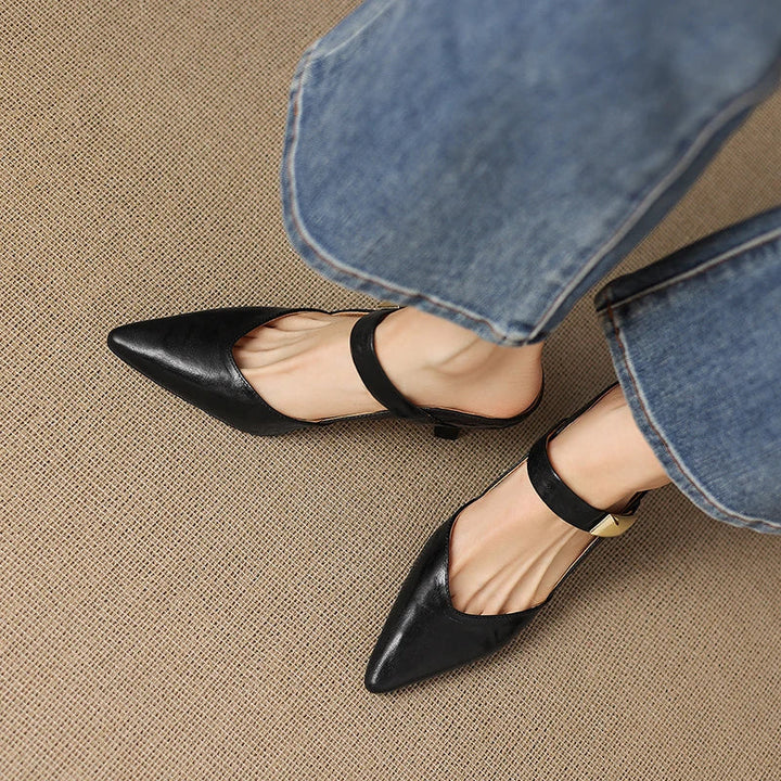 Savanna Genuine Leather Kitten Heel