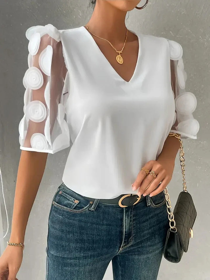 Daisy Sheer Puff Sleeve Blouse