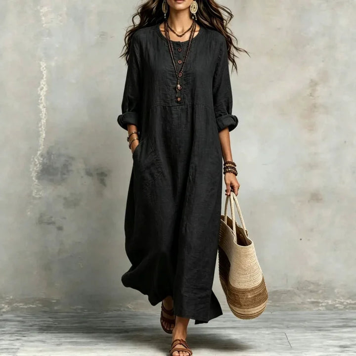 Sienna Casual Button Maxi Dress