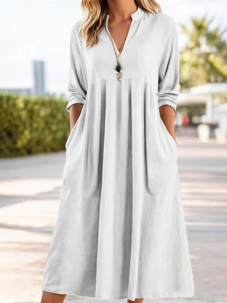 Zaria Vintage Linen Mini Dress