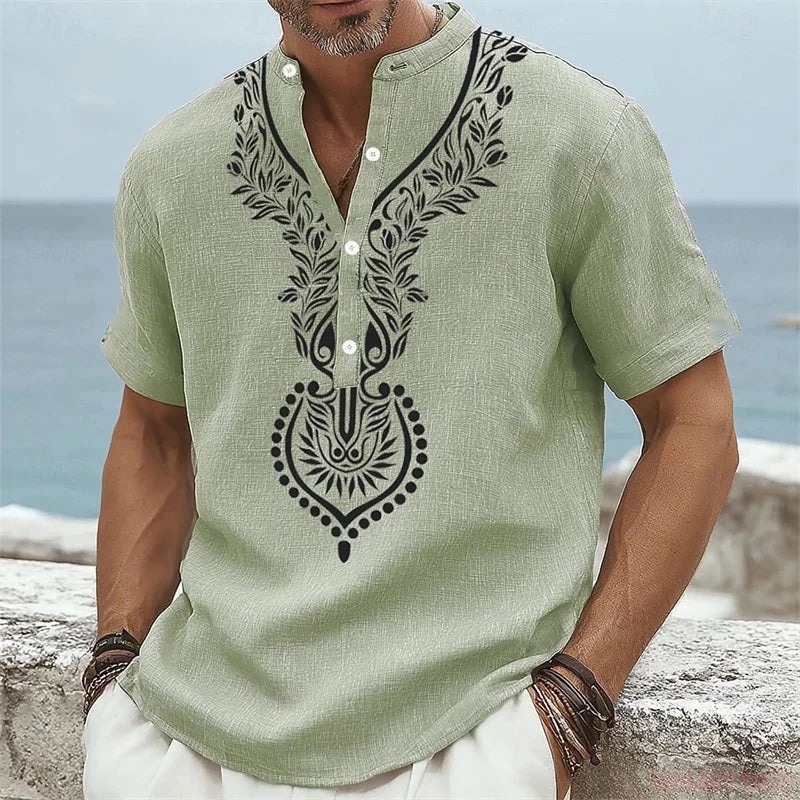 Zachary Short Sleeve Linen Shirt