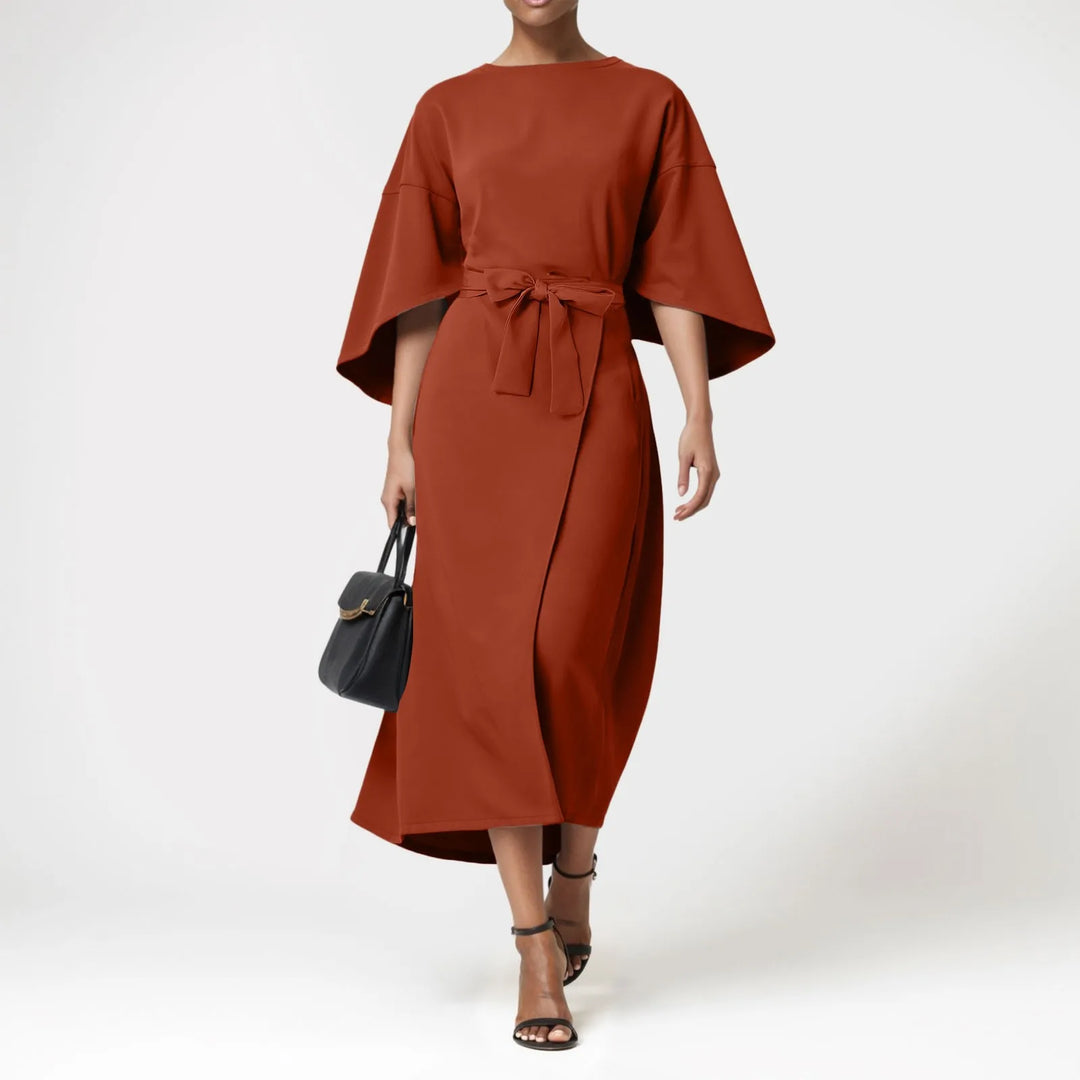 Natalie Tie Waist Elegant Maxi Dress
