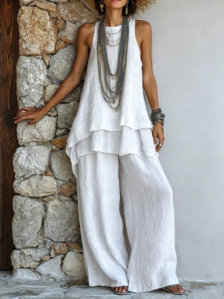 Joy Linen Blend Loose Pants Set