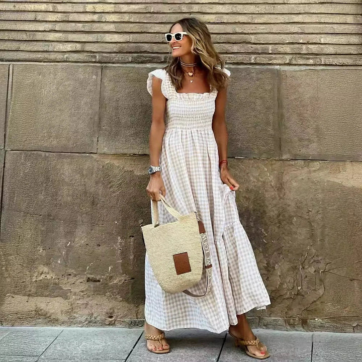 Magnolia Retro Plaid Sleeveless Long Dress