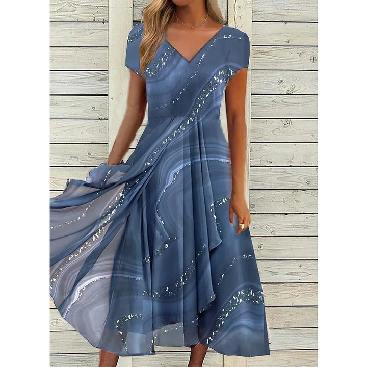 Sloane Casual V Neck Midi Dress