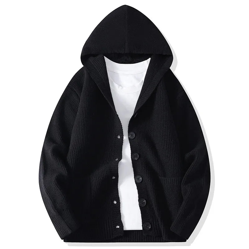 Torin Hooded Button Cardigan