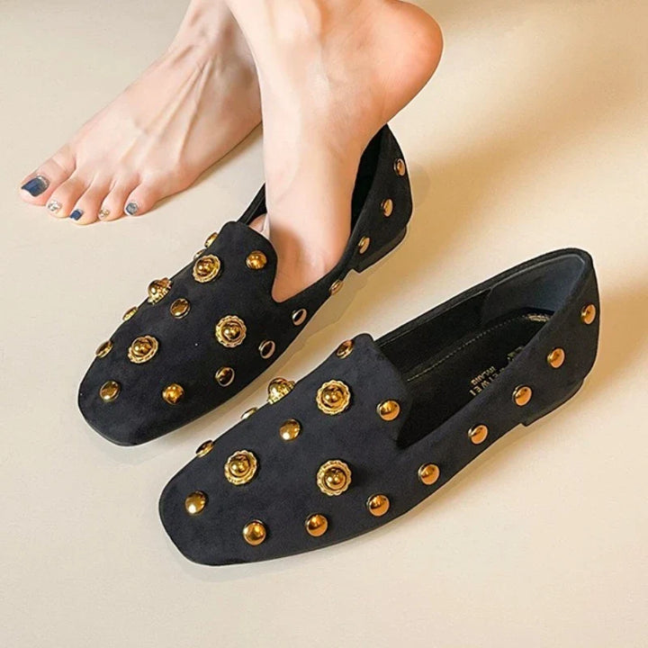Freya Studded Suede Loafers