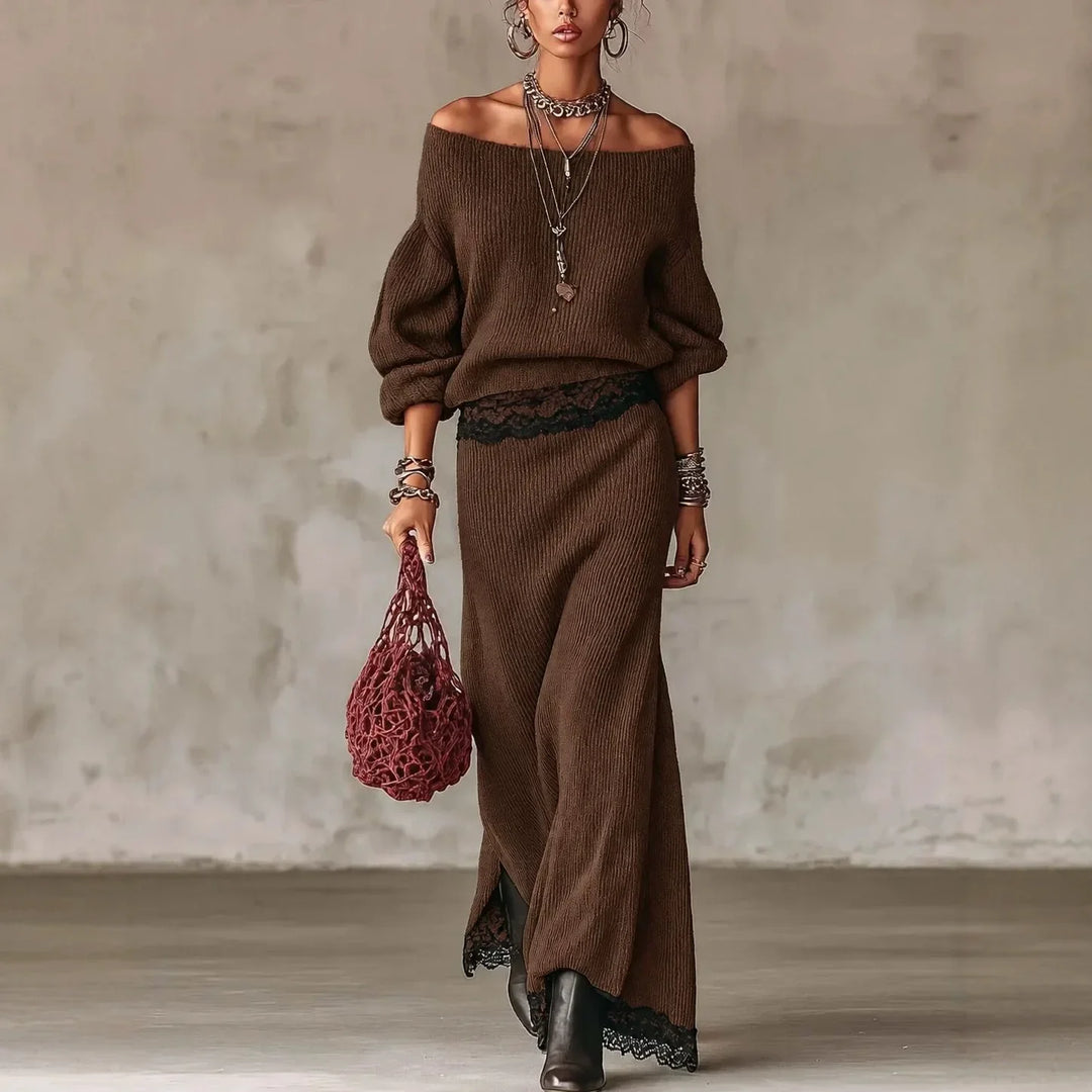 Celestiane Off Shoulder Skirt Set