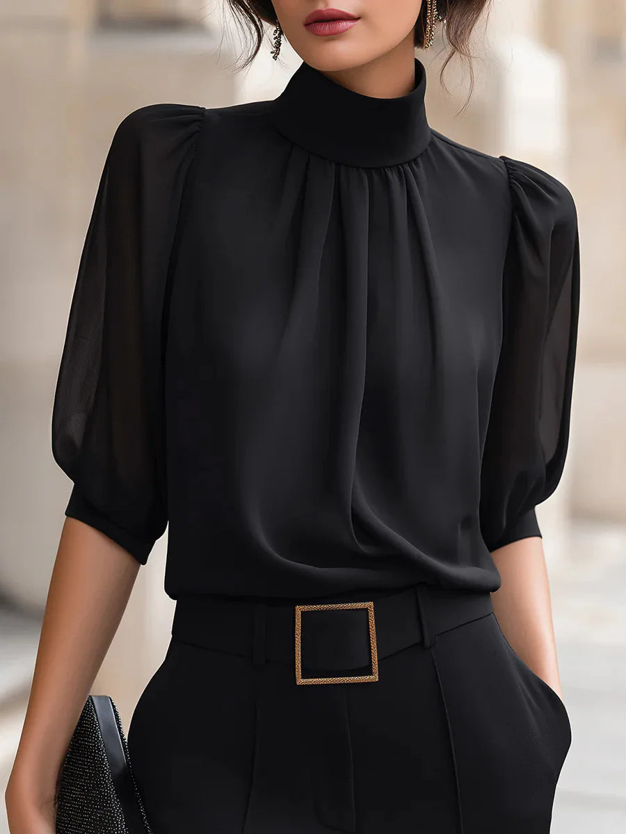 Everly Pleated Chiffon Blouse