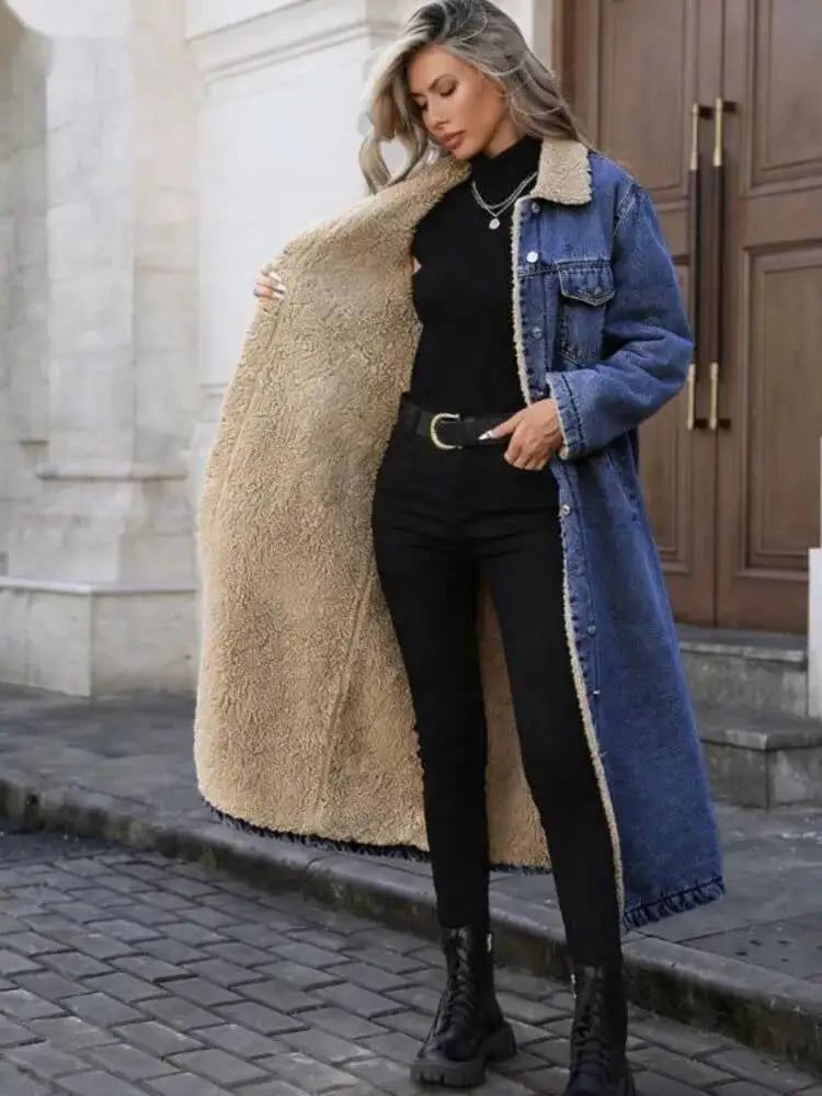 Guinevra Fleece Lined Denim Coat