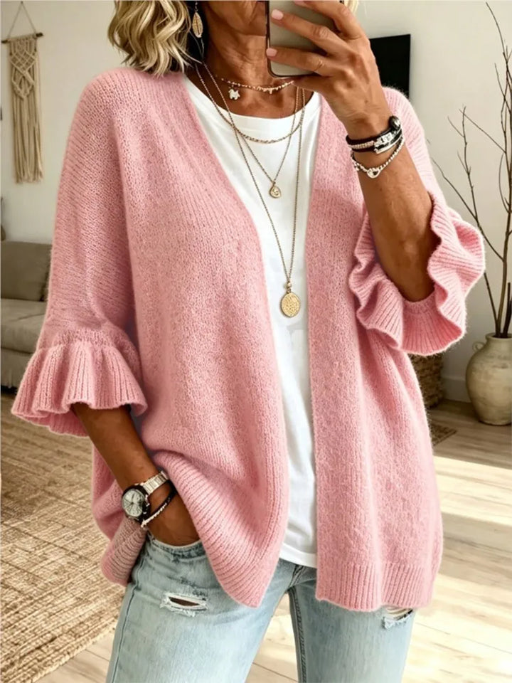 Marisenne Ruffle Sleeve Cardigan