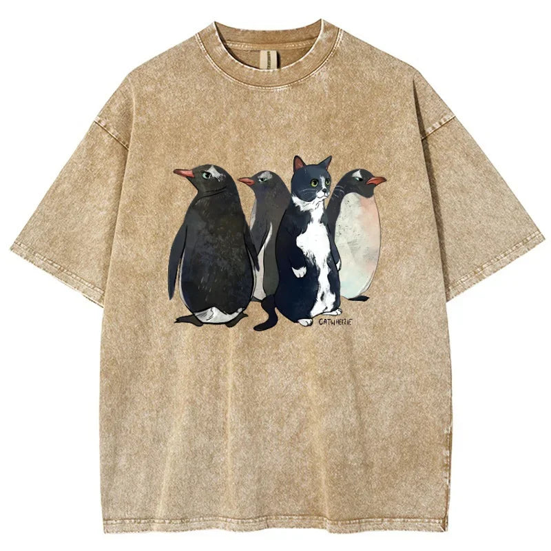 Aiden Washed Graphic Penguin Tee