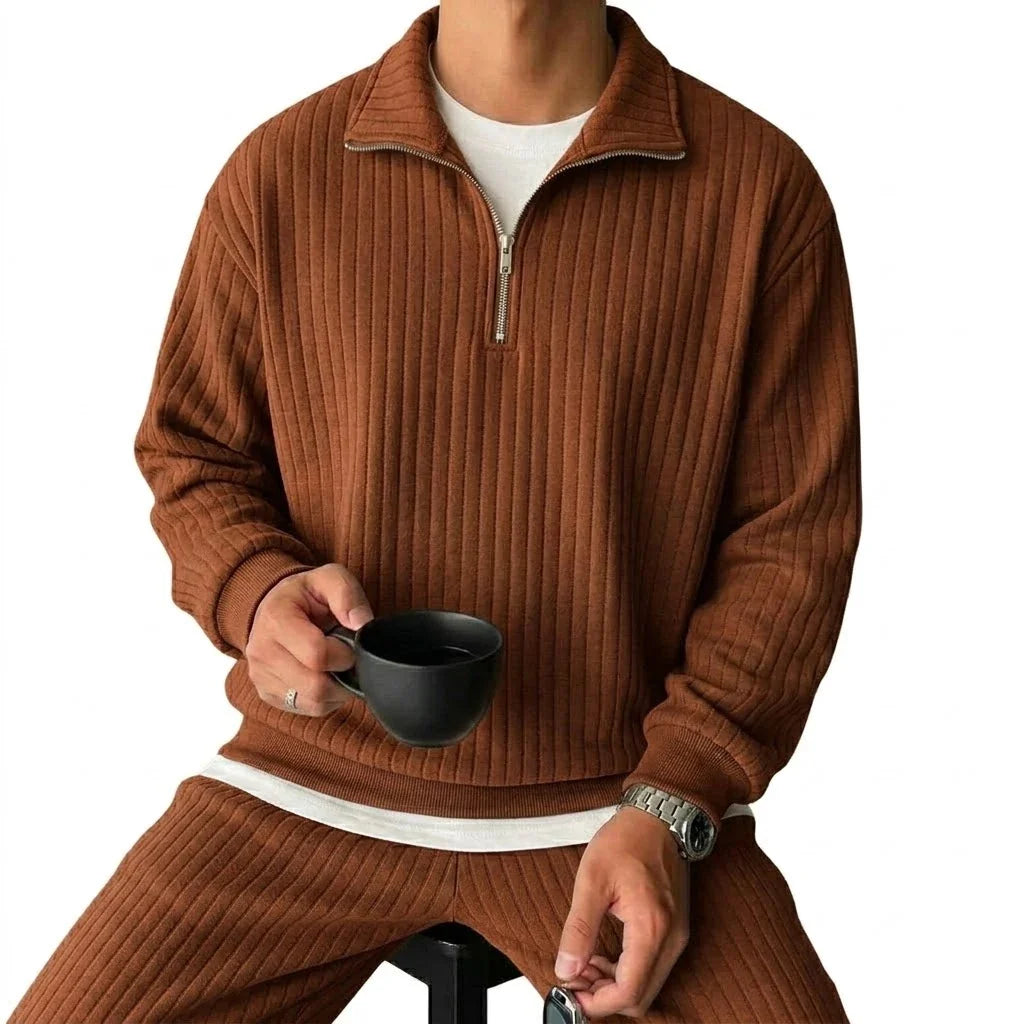 Griffin Ribbed Half Zip Pullover