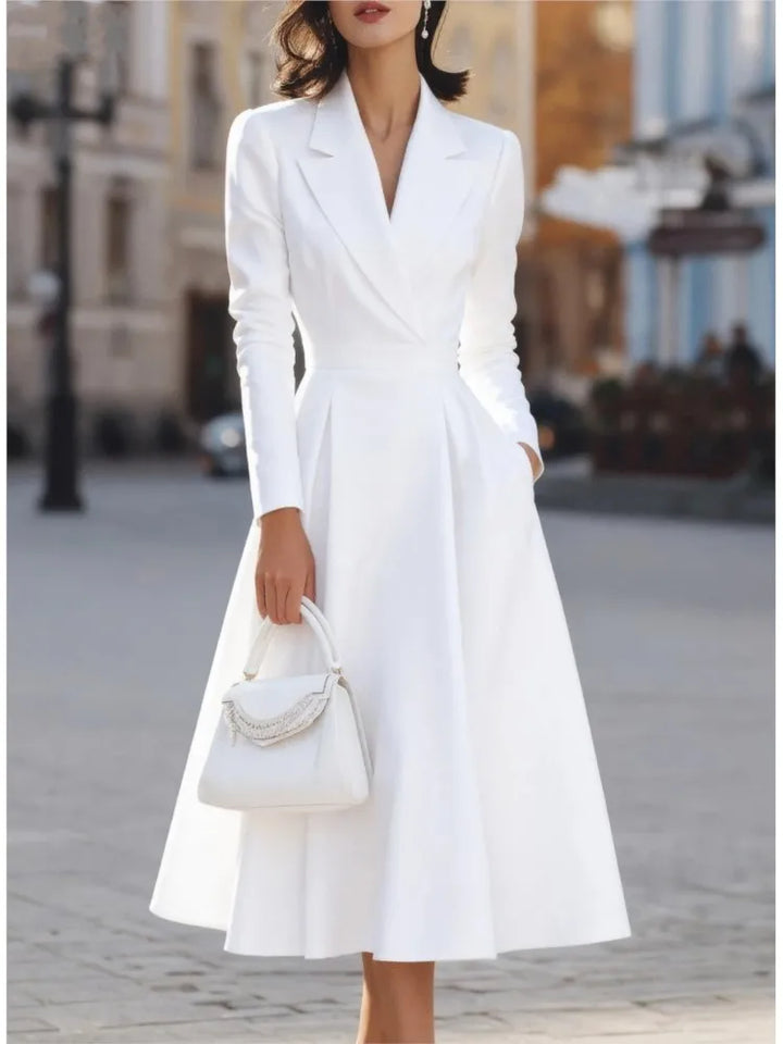 Genevra Notched Collar Maxi Dress
