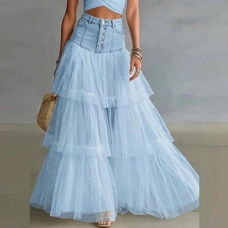 Kayla Layered Tulle Maxi Skirt