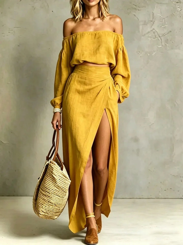 Beatrix Off Shoulder Elegant Two-Piece Set