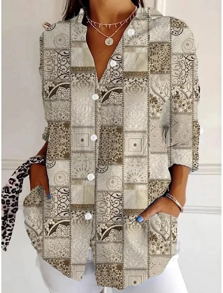 Elise Geometric Button Shirt