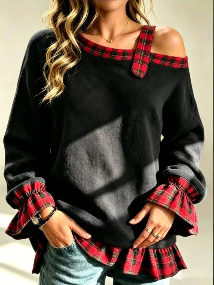 Winslet Plaid Trim Pullover
