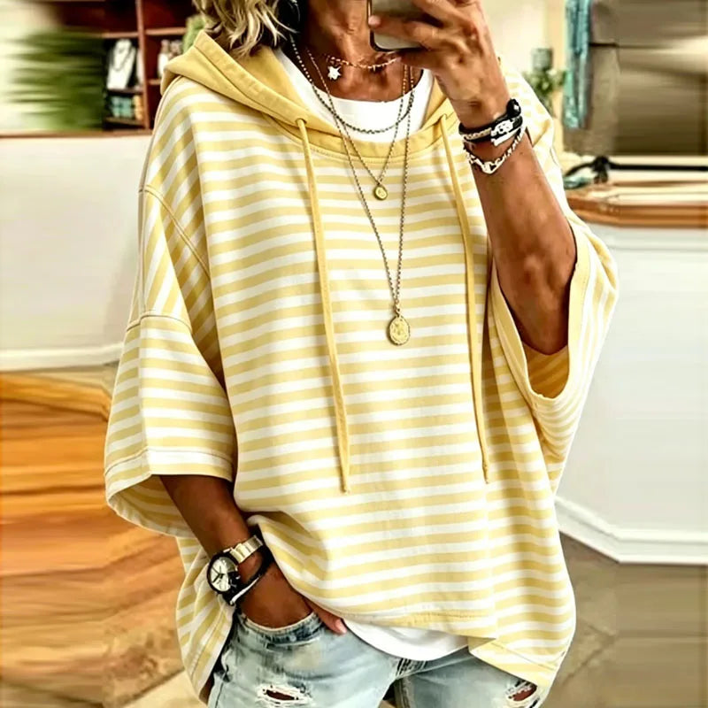 Kynlee Striped Hooded Pullover