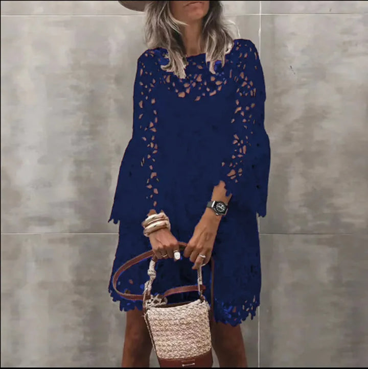 Henrietta Elegant Eyelet Lace Mini Dress