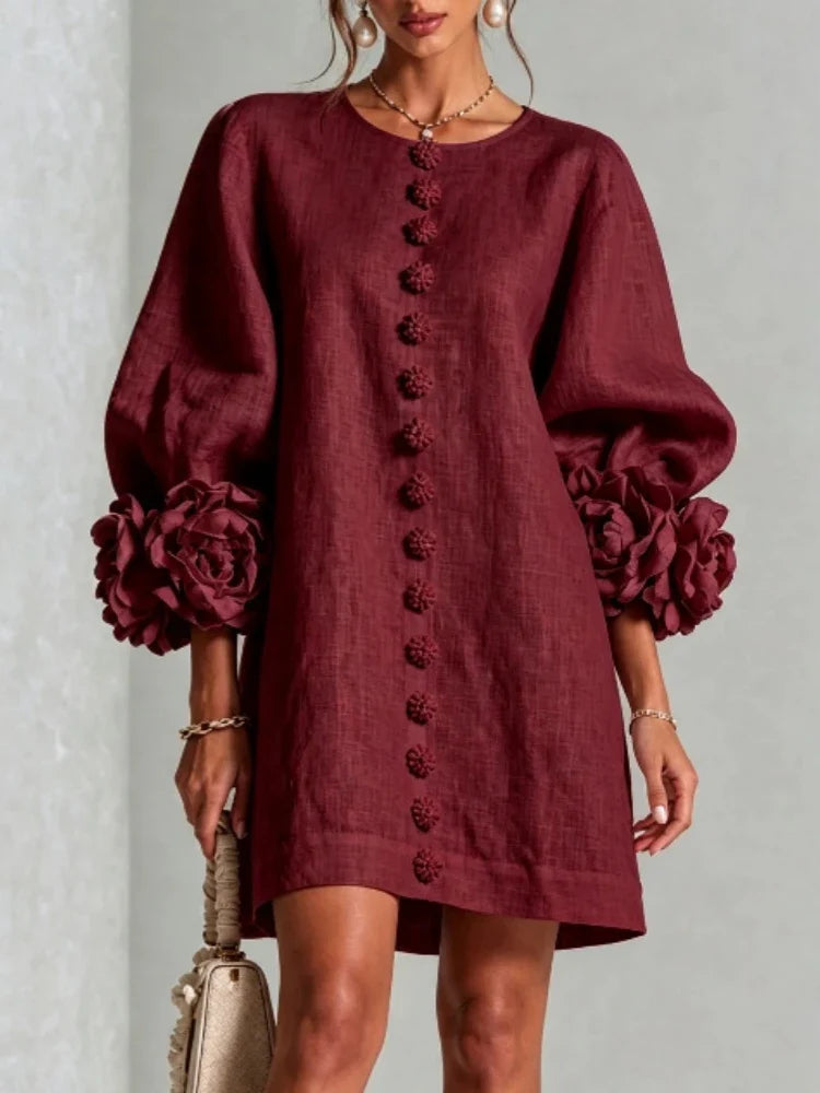Serena Floral Cuff Mini Dress