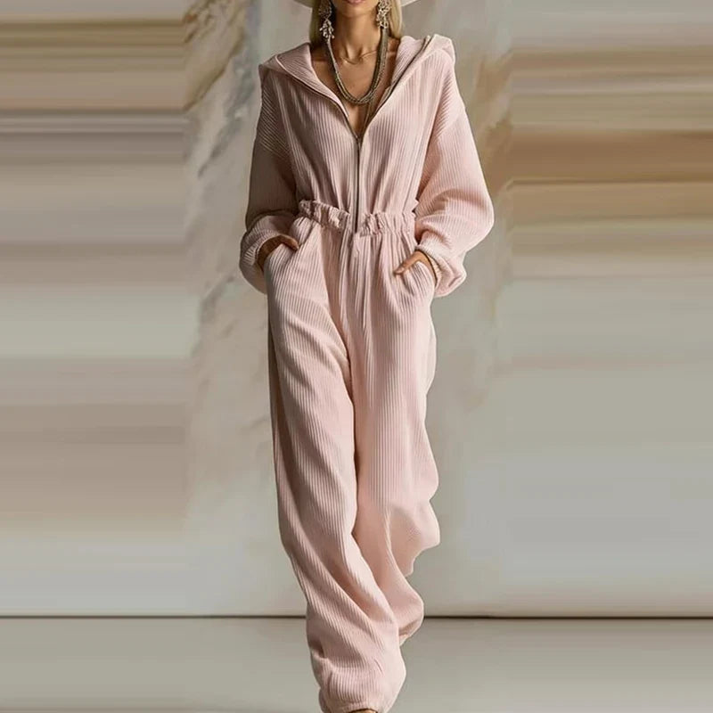 Marsh Ribbed Hooded Jumpsuit
