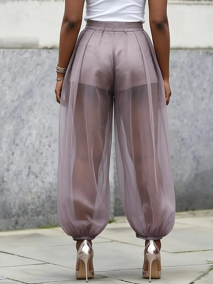 Maria Sheer Mesh Balloon Trousers