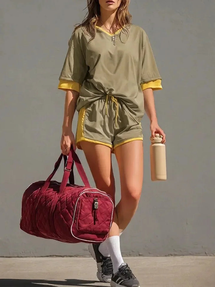 Bianca Color Block Shorts Set