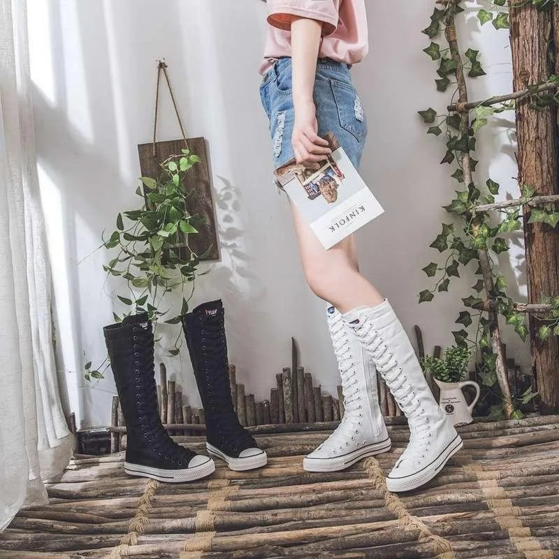 Bianca Lace Up Knee Boots