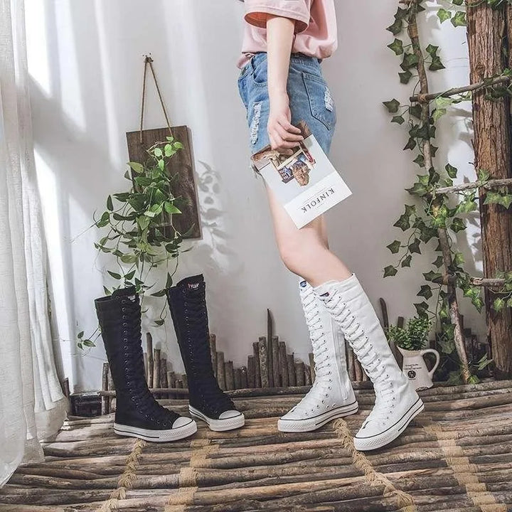 Bianca Lace Up Knee Boots