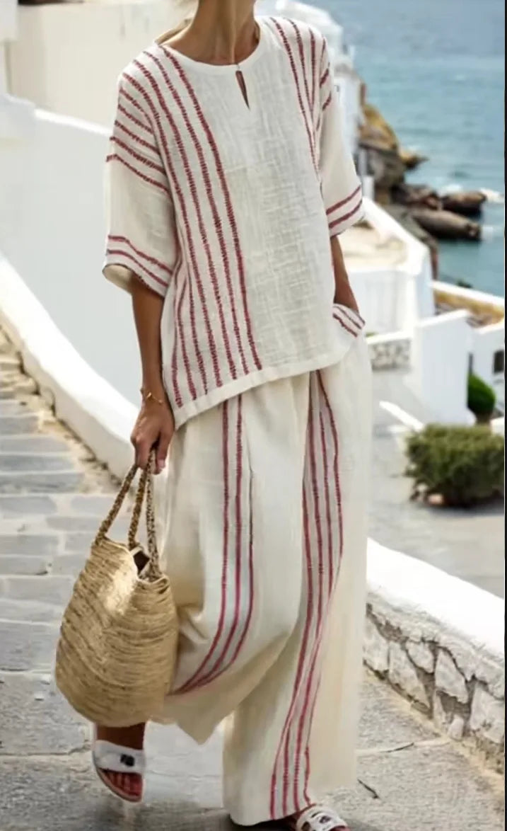 Jacinta Striped Linen Two-Piece Set