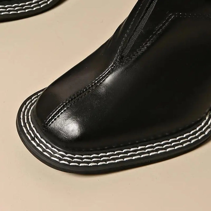 Halona Contrast Stitch Loafers