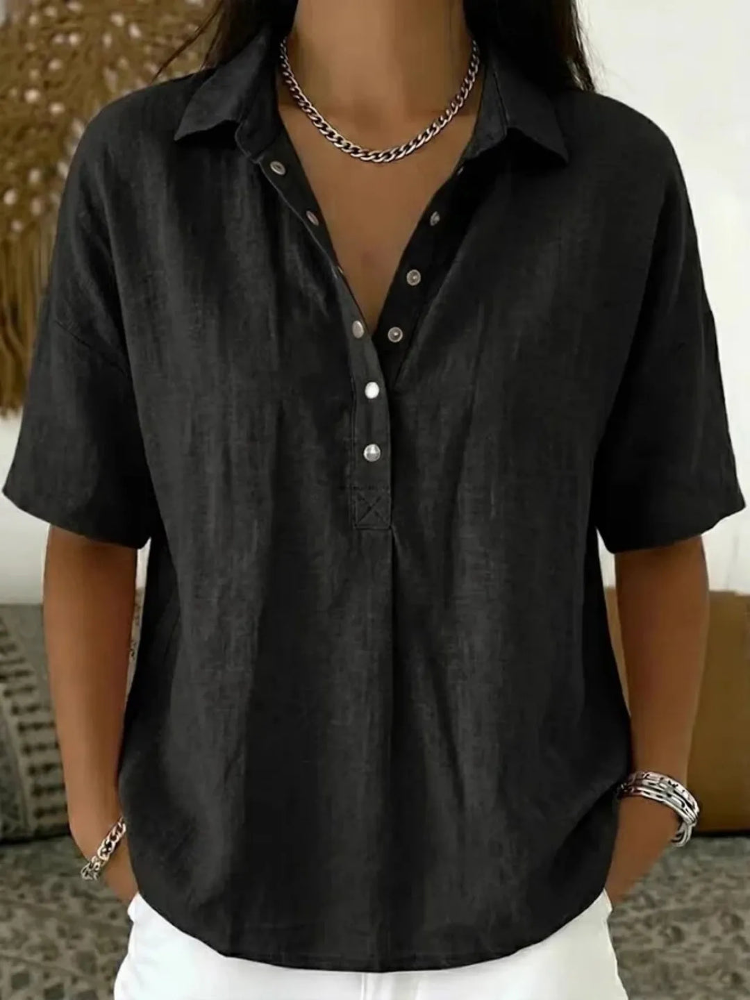 Casey Relaxed Linen Blouse