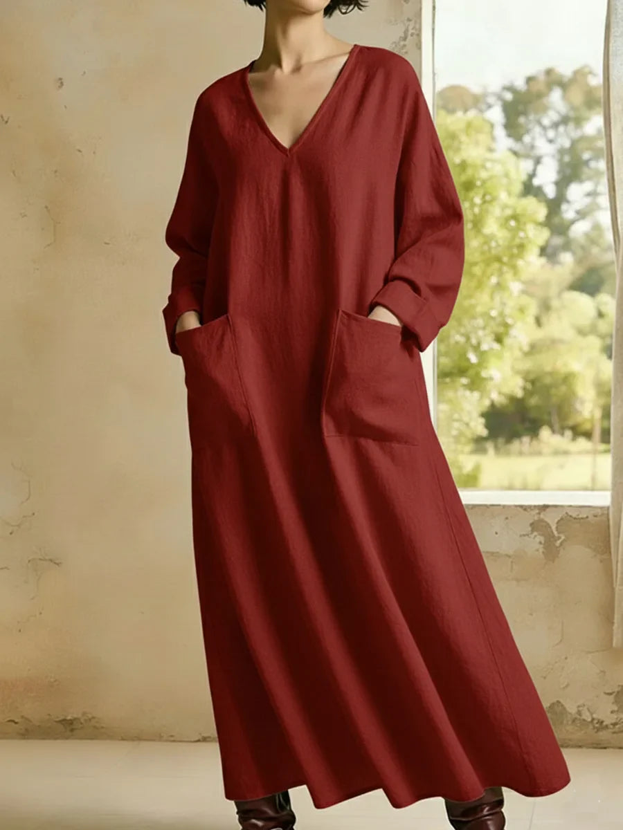 Jade Relaxed V Neck Maxi Dress