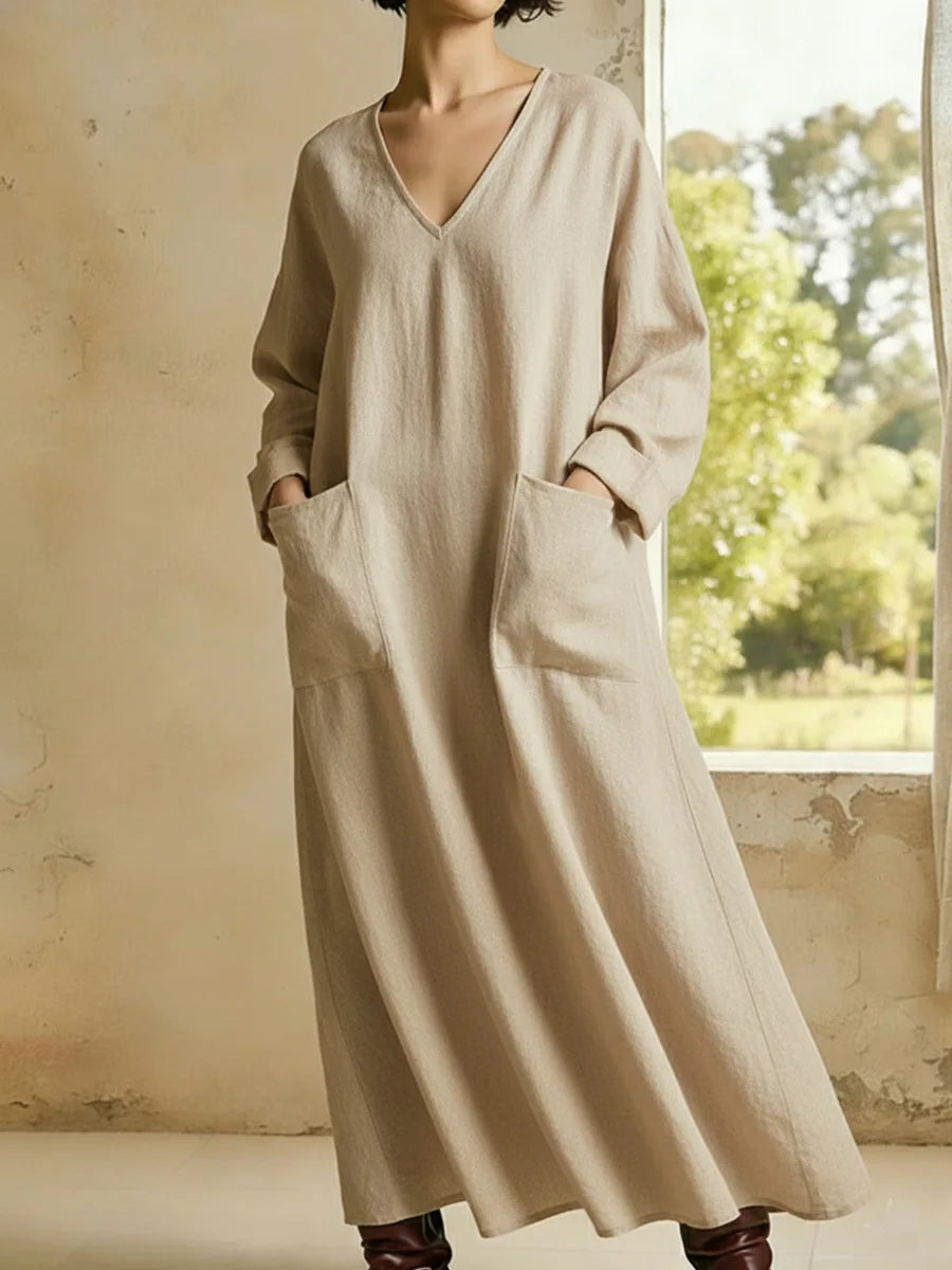 Jade Relaxed V Neck Maxi Dress