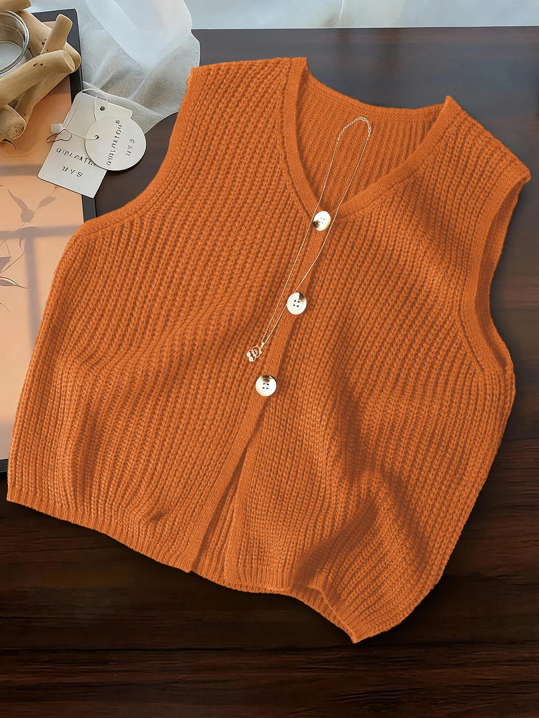Grace Sleeveless V Neck Cardigan