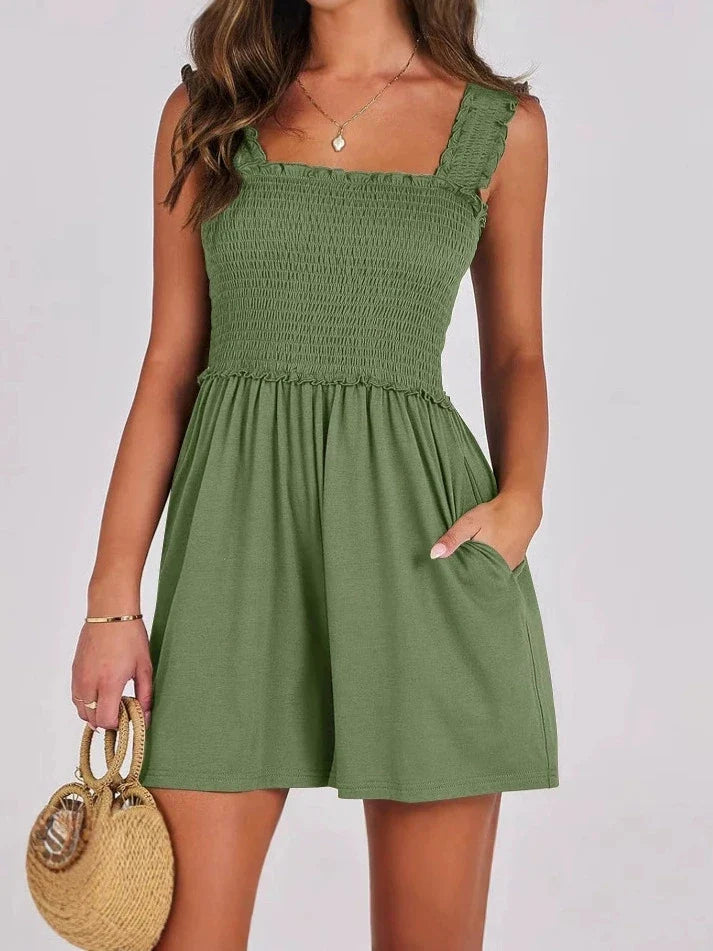 Arwen Smocked Pocket Romper