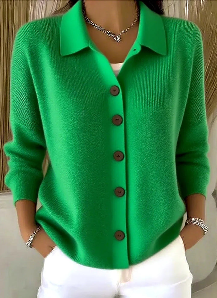Natasha Collared Knit Cardigan