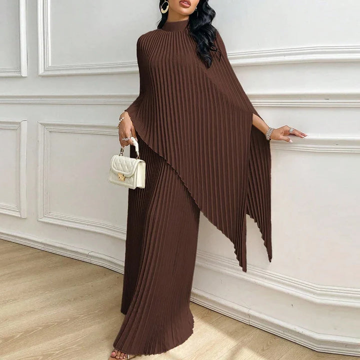 Magdalena Pleated Draped Cape Set