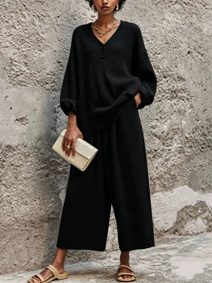 Juliette Button Placket Sweater Set