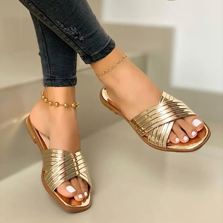 Fiora Comfortable Supportive Cross Strap Slippers