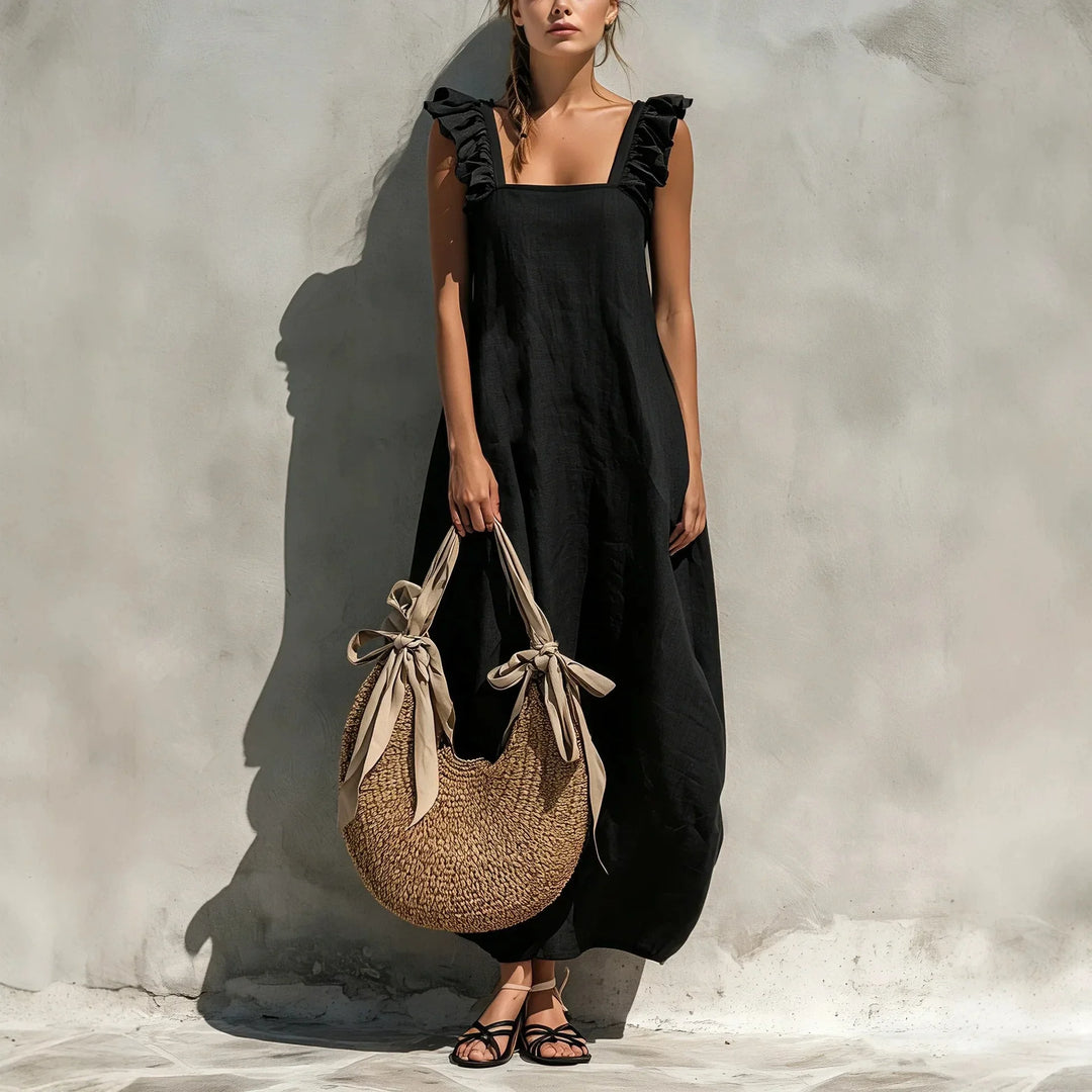 Catriona Sleeveless Gathered Side Midi Dress