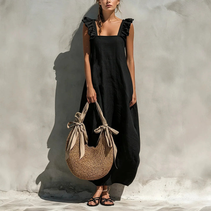 Catriona Sleeveless Gathered Side Midi Dress