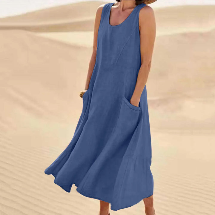 Camilia Breathable Linen Maxi Dress