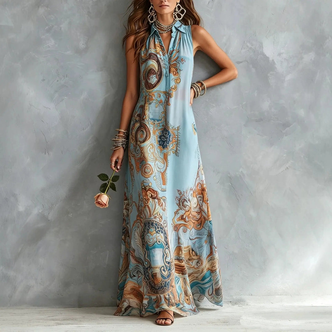 Sara Boho Print Maxi Dress